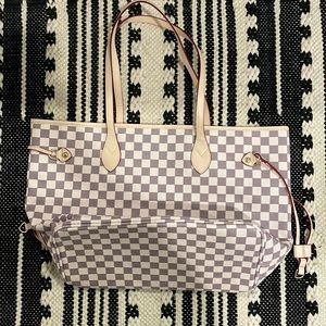 Daisy Rose Checkered Tote in Cream